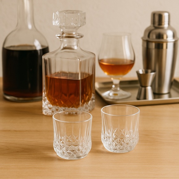 Cristal d’Arques Longchamp Whiskey Glasses 10.8 Oz. Crystal Tumblers Set Of 2 - Picture 2 of 5